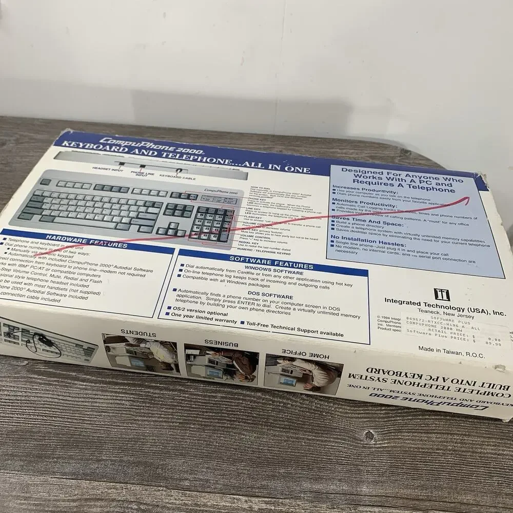 CompuPhone 2000 Keyboard And Telephone phone 1994‎ Vintage New!
